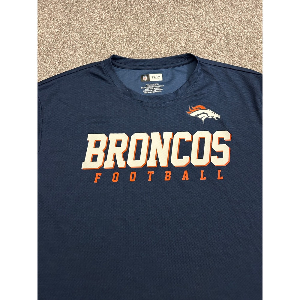 NFL Team Apparel Broncos T-Shirt Mens 2XL Blue Excellent Performance Football